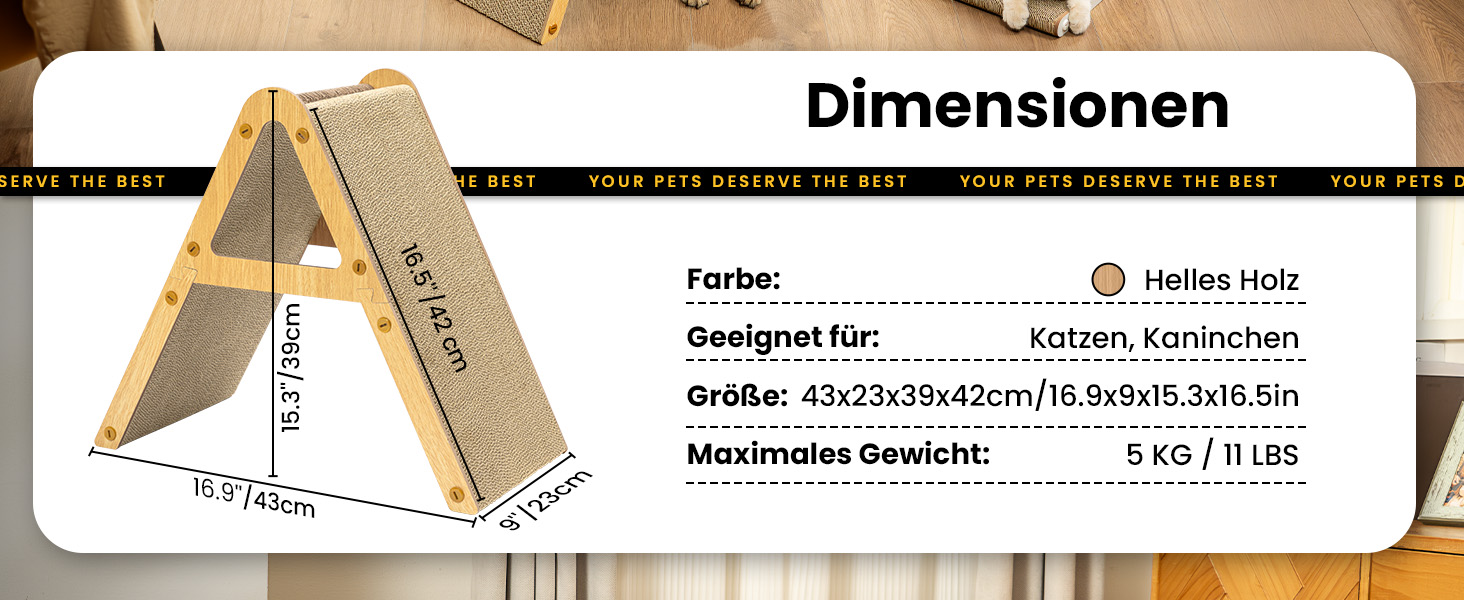 Котячий когтетоп з коробкою та 4 змінними шарами когтешорсткого матеріалу - великі когтетопи з міцного гофрокартону, двосторонні когтешорстки з наклейками DIY - місце для відпочинку котів у квартирі, захист меблів (великий, у формі трикутника)