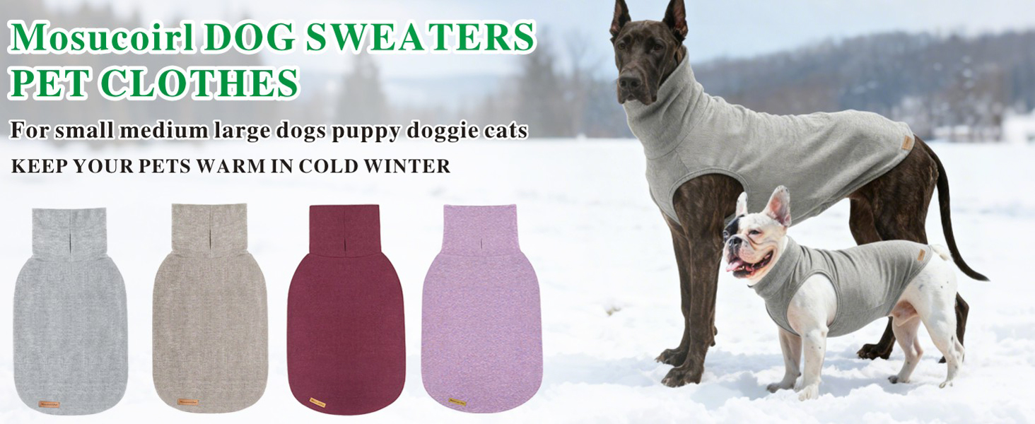 Світшот для собак Mosucoirl: теплий пуловер для маленьких, середніх та великих собак XS-4XL сірого кольору