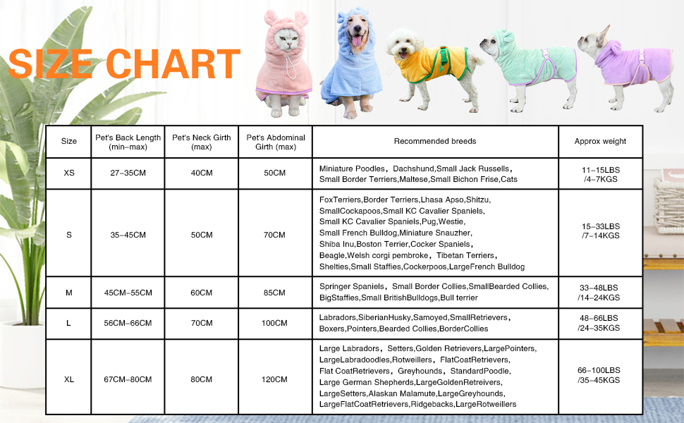 Рушник для собак та котів Fnaobai, халат, швидковисихаючий, з капюшоном, регульований, для басейну, пляжу, XS, зелений