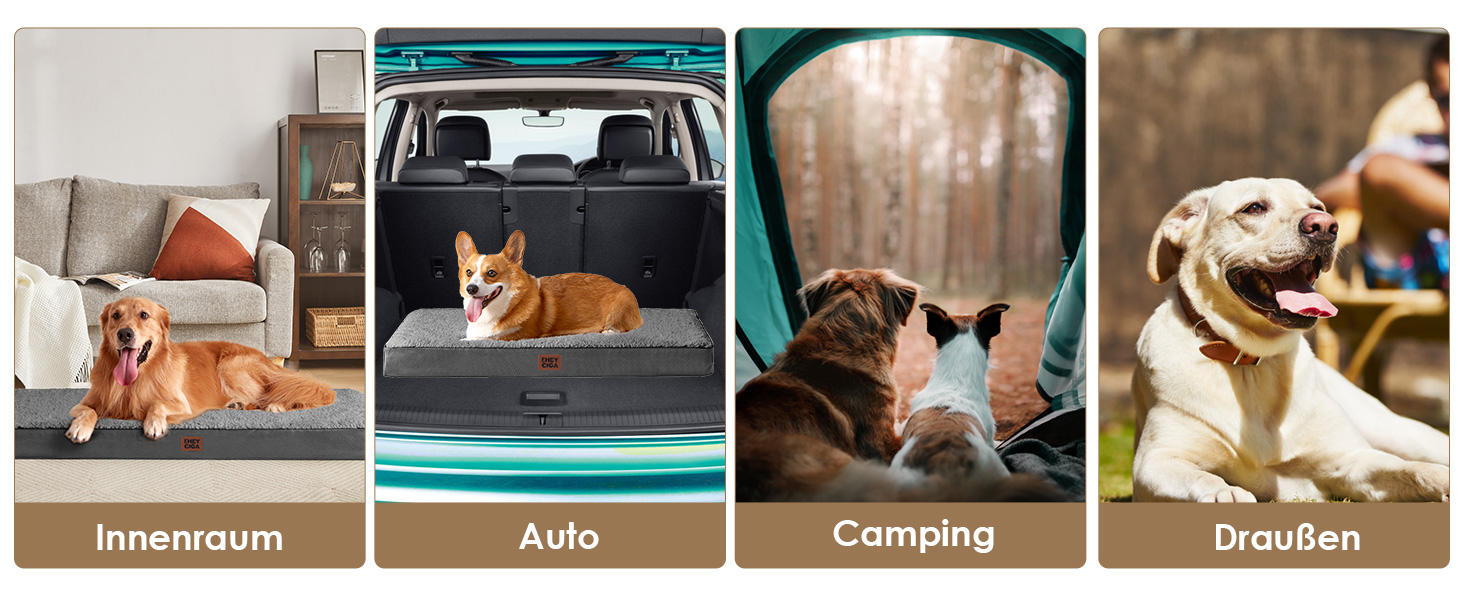 Ортопедичне ліжко для собак EHEYCIGA, 76x51x9 см, сіре. М'яке, миється, для маленьких собак, підходить для клітки.