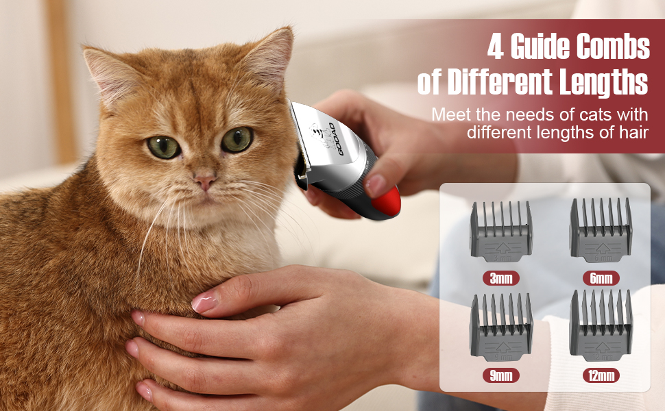 Набір для догляду за шерстю котів: бездротовий тример, ножиці для стрижки, тиха робота