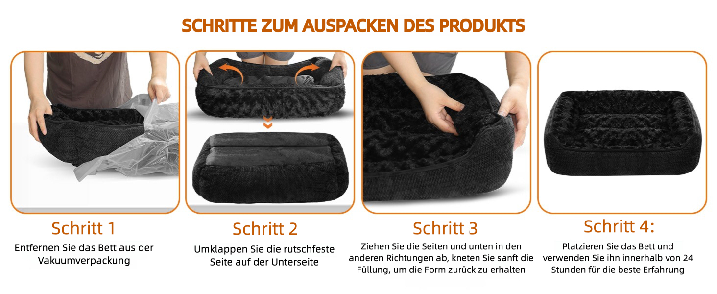 М'яке ліжко для собак Muecleao, зручне собаче ліжко з плюшу, коврик для собак та антиковзний собачий кошик для маленьких та середніх собак (Чорний, 60x50x14 см)