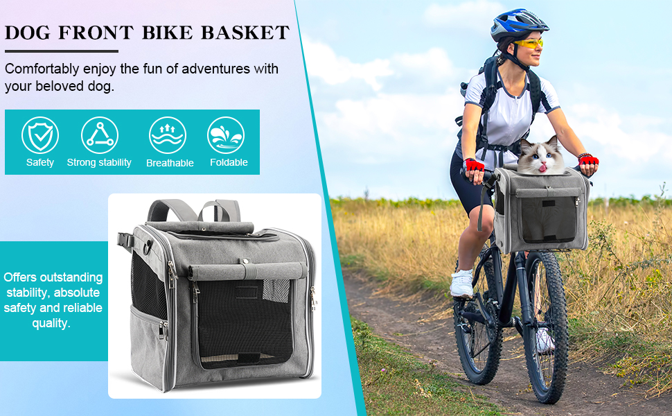 Фаркоп для собак Haiou: стабільний велосипедний кошик до 7 кг, не підходить для електровелосипедів | Безпечний та комфортний, з патентованим кріпленням, вологостійкий