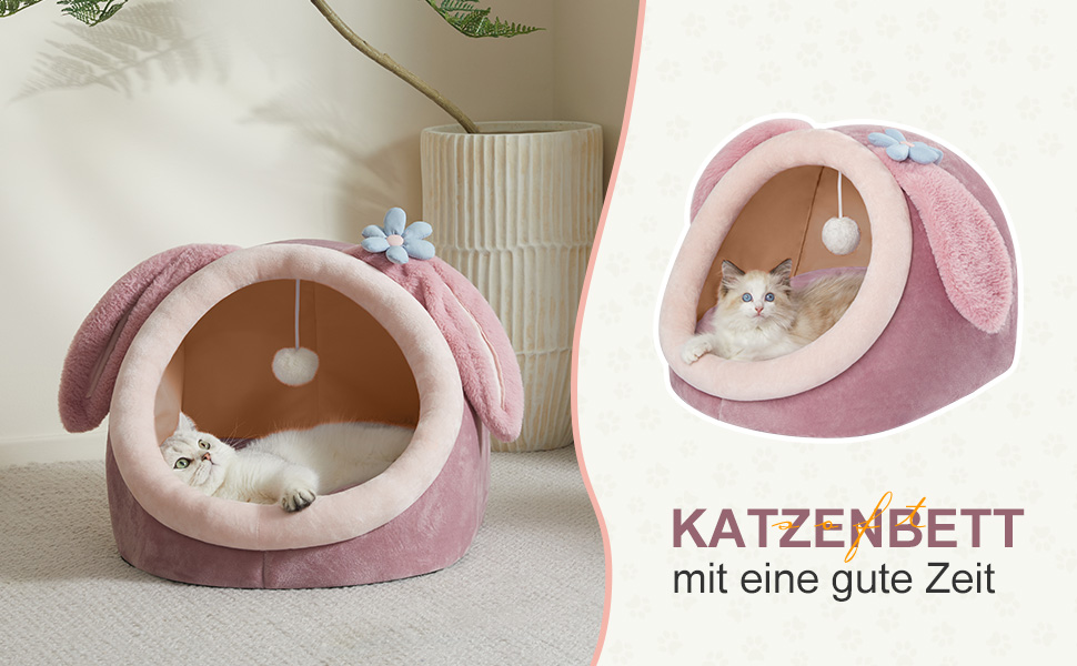 Будиночок для котів Jiupety, котяча лежанка M (38x37x32 см), кошик з нековзким дном і знімною подушкою, синій