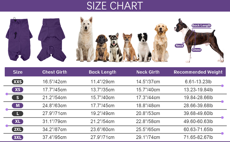 Зимовий теплий пуловер для собак, флісова куртка для маленьких, середніх та великих собак, вітронепроникний одяг для домашніх тварин з блискавкою, одяг для чихуахуа (XXS-3XL) 3XL фіолетовий
