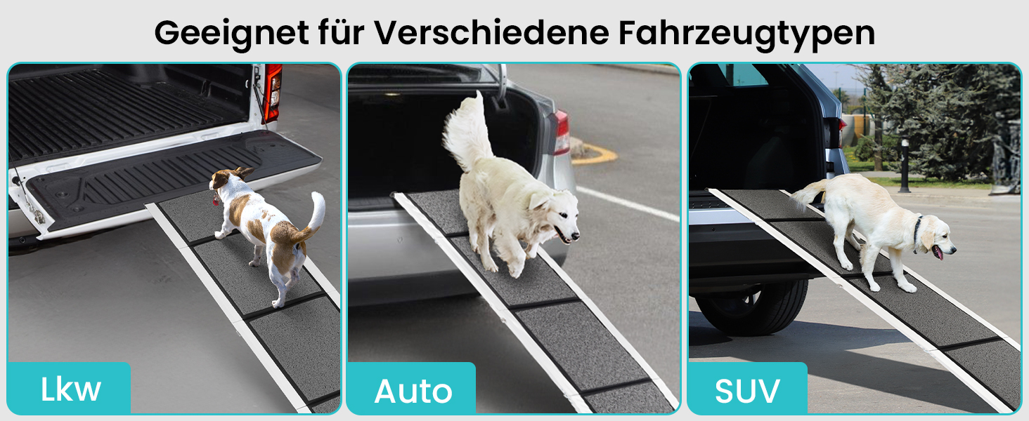Рампа для собак DAISTERN від BSWAY, 170 x 44 см, складана, з м'яким килимом, алюмінієвий каркас з порошковим покриттям, для собак середніх та великих порід