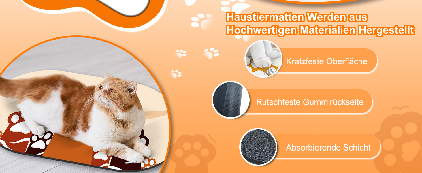 Підкладка під годівницю для собак, вбираюча, 61x40.5 см, нековзна, з гумовою основою, бежева, Paw