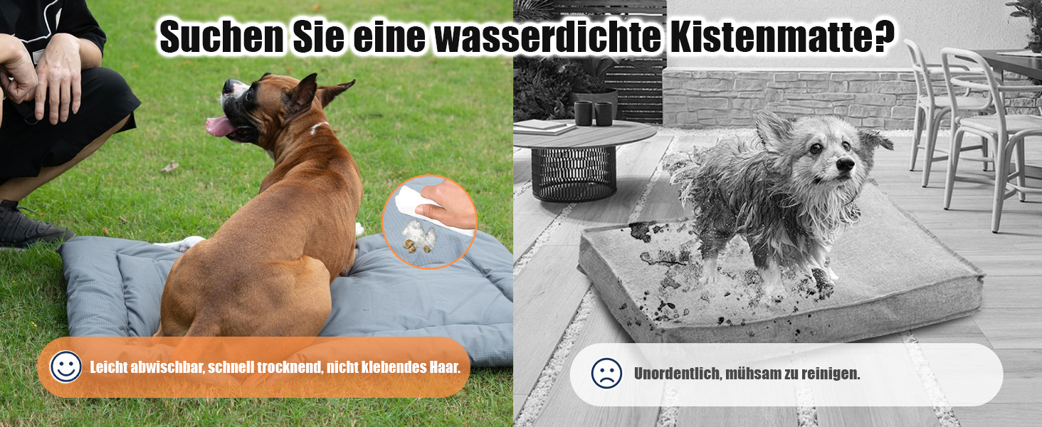 Портативне ліжко для собак Norhogo: водонепроникна килимок-матрац 90x60 см сірого кольору. Ідеально для подорожей, авто, будинку та на вулицю.