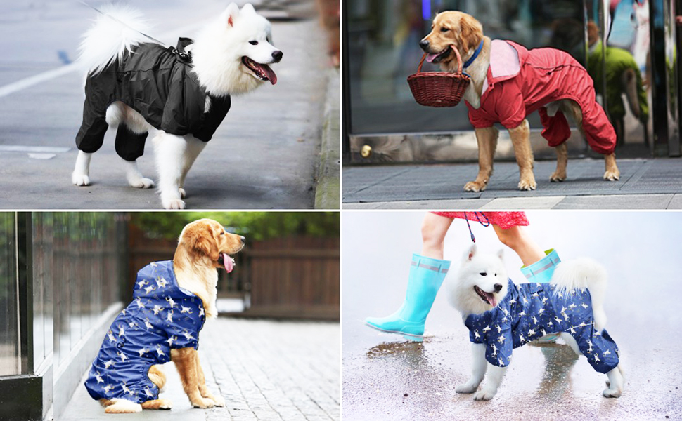 Дощовик для собак Idepet Regenmantel – водонепроникна куртка для собак з капюшоном, чорний, 2XL