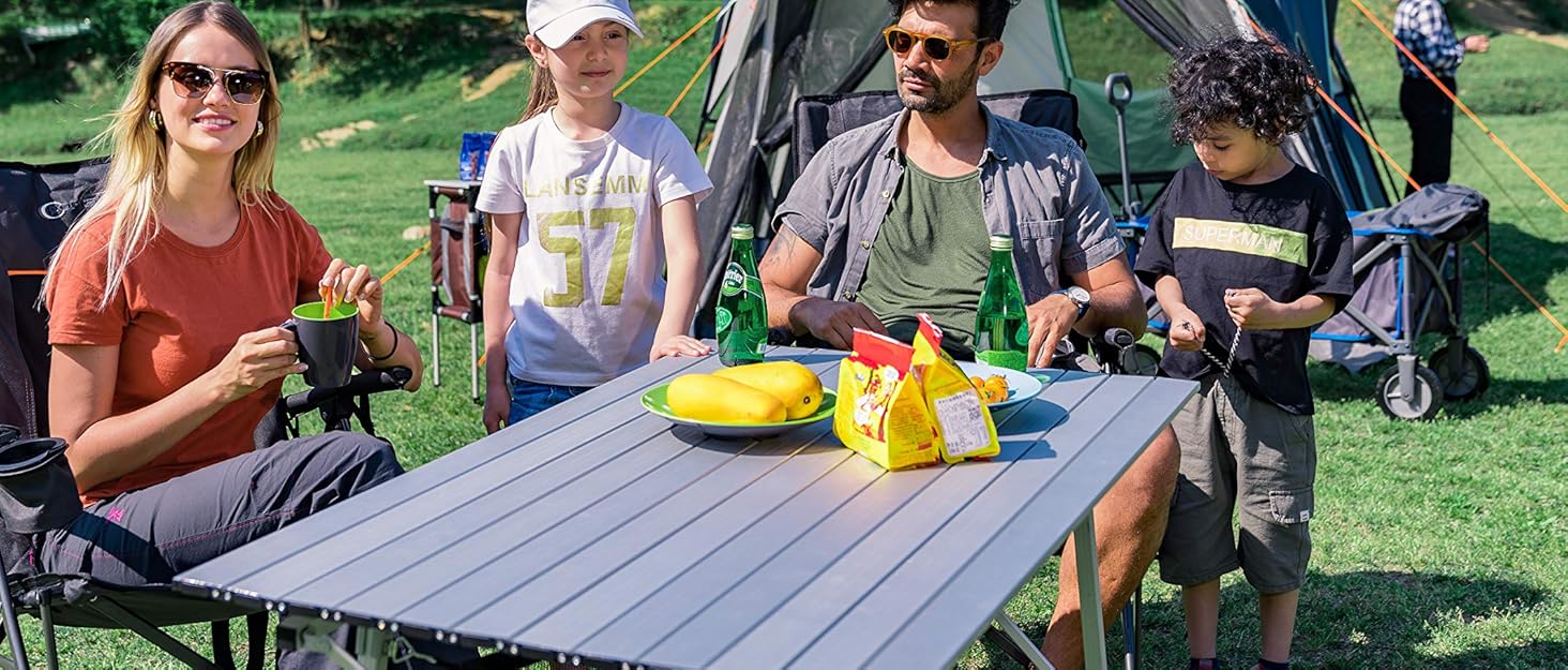 Складаний візок-тележка PORTAL знімний тканний дах, 100 кг, для кемпінгу, саду, пляжу, покупок, блакитний