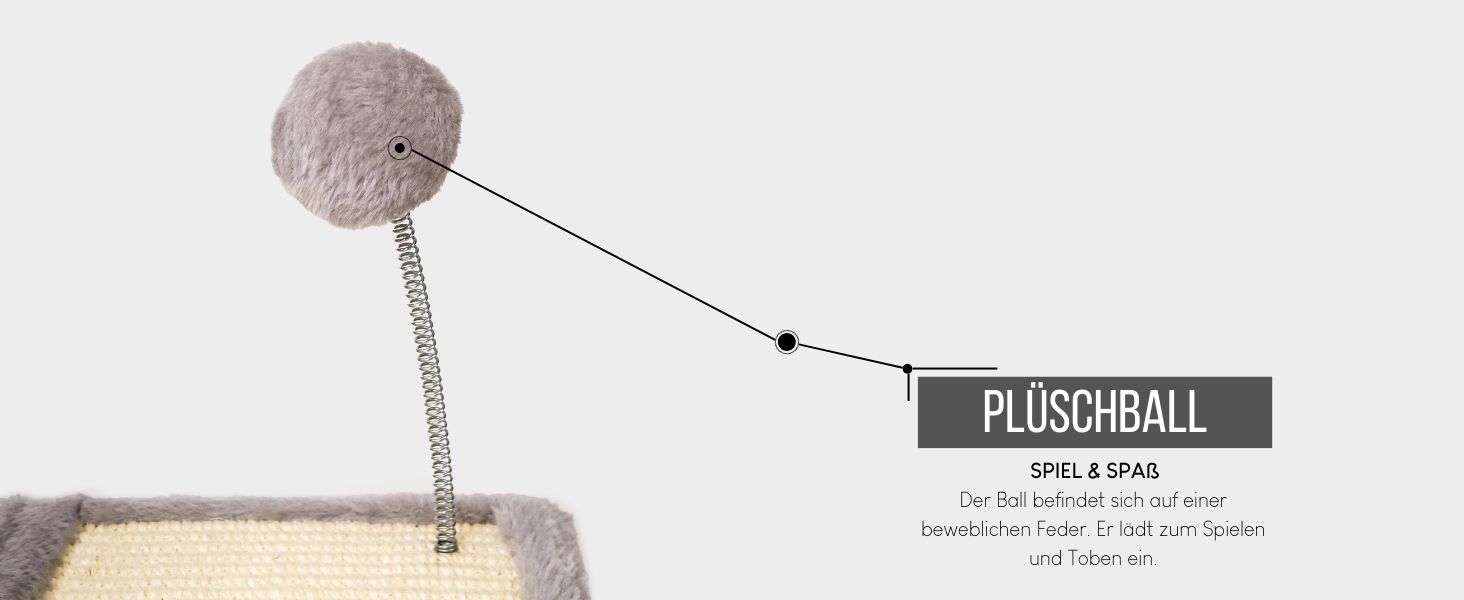 Котячий будиночок Lionto з дряпалкою, іграшкою та мотузкою, 40x30 см, сірий