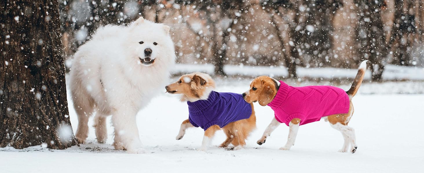 Пуловер для собак середніх порід Queenmore, м'який та теплий, фіолетовий, розмір M