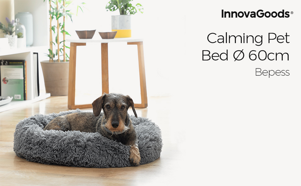 Крісло-лежанка для тварин InnovaGoods® Anti-Stress Bepess (40 см), сіре, для собак та котів