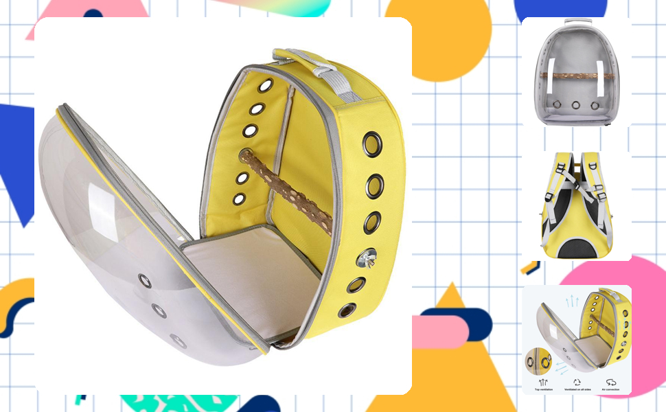 Рюкзак для перевезення птахів Vogelträger, дихаючий рюкзак-переноска для папуг, легкий дорожній клітка-капсула, прозорий