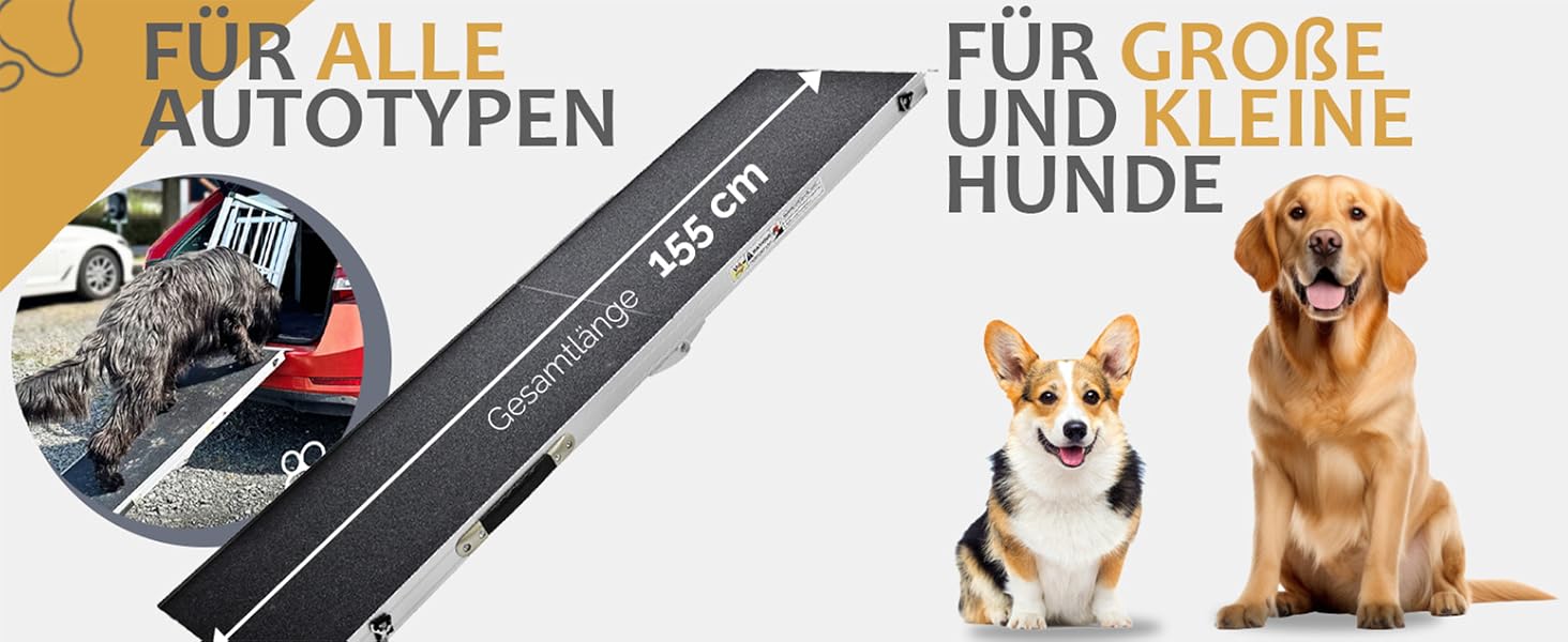 Рампа для собак у автомобіль, алюміній, Petigi, до 70/90/150 кг, неслизька, для SUV