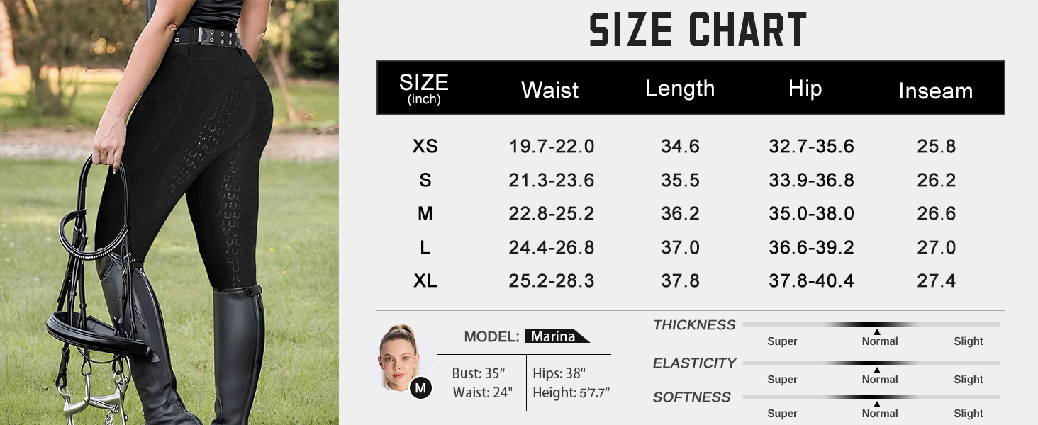 Легінси для верхової їзди DMVOD для жінок, повний силіконовий захват, чорні, розмір L