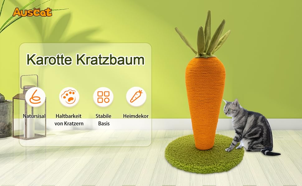 Краксадалка для котів AUSCAT Kaktus: сонячний кактус з натурального сизалю, іграшка для кошенят, крашбаум