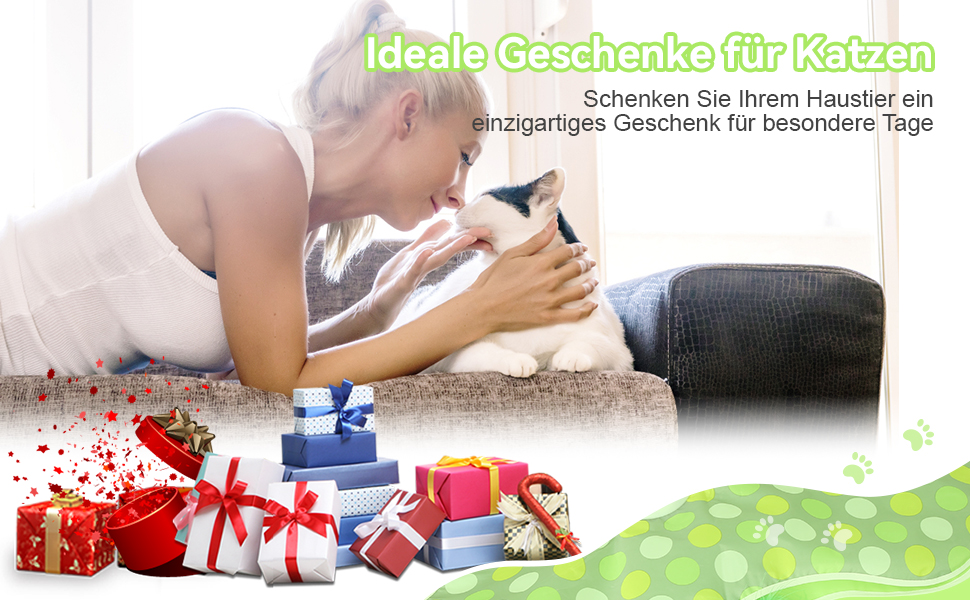 Інтерактивна іграшка для котів FUGODIWI: електрична, з автоматичним полюванням на мишей, знімні пір'я, USB-зарядка, зелена