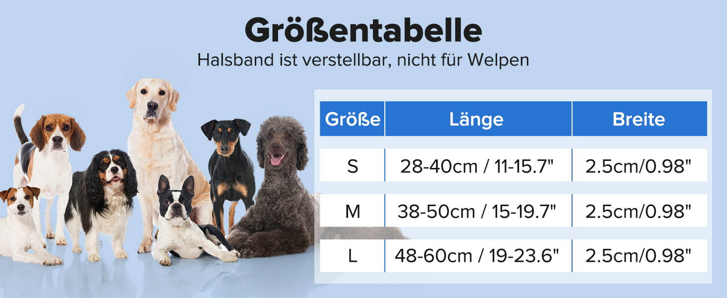 LED нашийник для собак з підсвічуванням, вологостійкий, 7 кольорів, регульований, чорний, 8 режимів, розмір M (38-50 см)