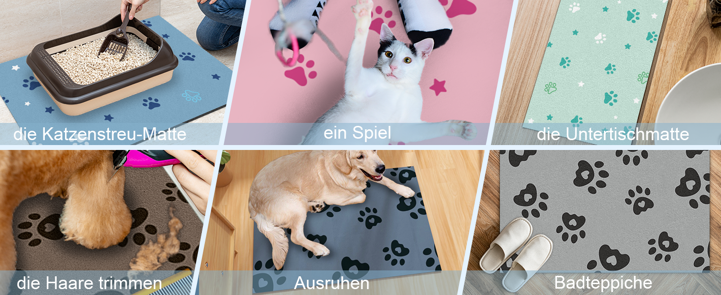 Килимок під миску для собак Bleswin 30x50 см, водопоглинаючий, антиковзкий, коричневий