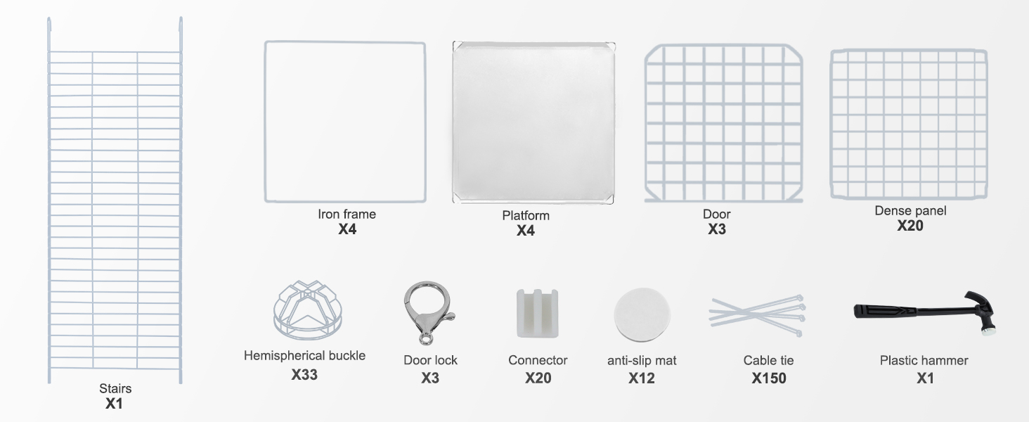 Клітка для котів YITAHOME для дому та вулиці, 2-ярусна, з металевим дротом, з 2 дверима та драбиною, 71x71x71 см, біла