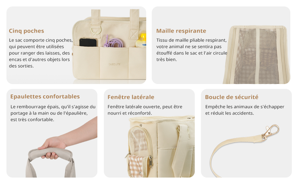 Сумка-переноска для котів, собак, цуценят, дихаюча та складана, для подорожей, на плече, ручна сумка для маленьких тварин, вантажопідйомність до 3 кг (маленька, бежева)