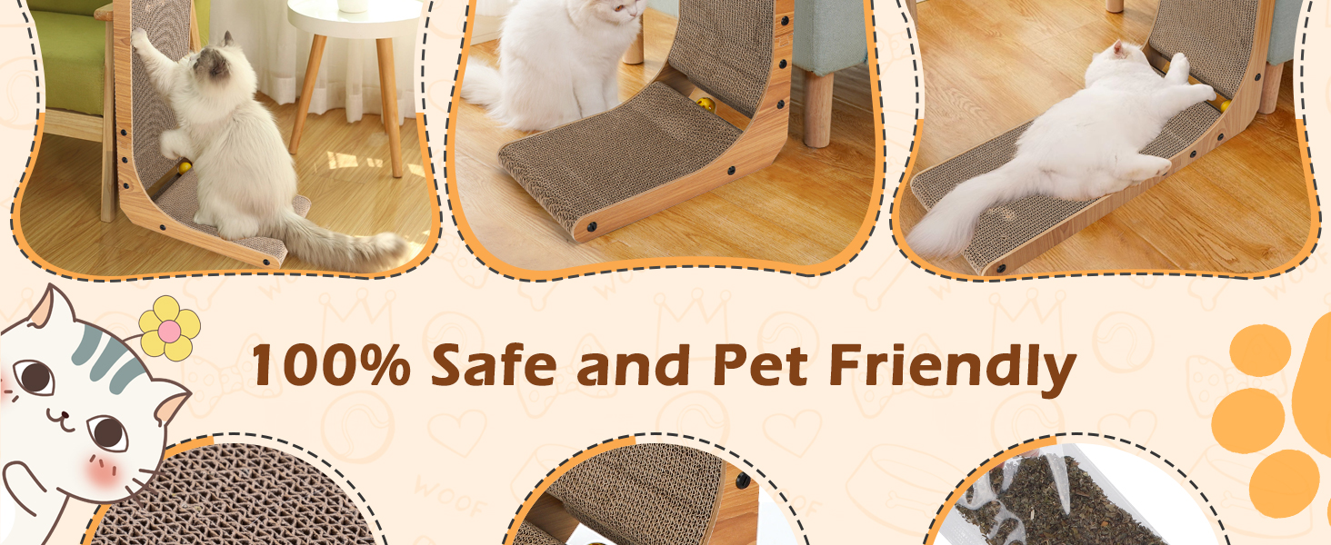 Котячий будиночок-кіготь Nobleza: кутовий, 60 см, з іграшкою, з гофрокартону