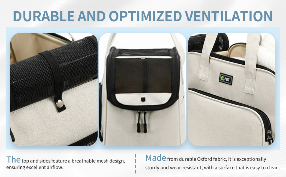 Сумка для собак та котів KZARYVEXIS, легка та дихаюча, з Oxford тканини, з карабіном, для подорожей та прогулянок (Бежева)