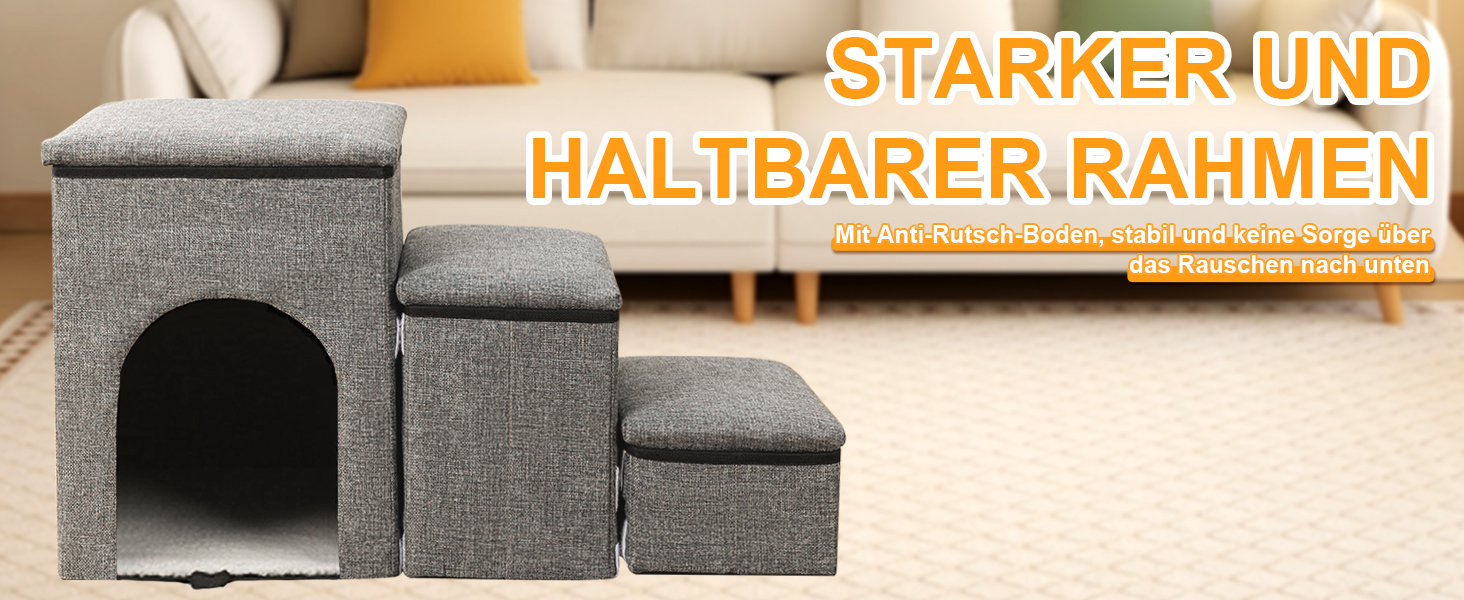 Сходинки для собак FurryPaws: 3-ступенева переносна драбинка для собак до ліжка та дивана, для маленьких та великих собак, ідеальна для подорожей, з неслизькою поверхнею