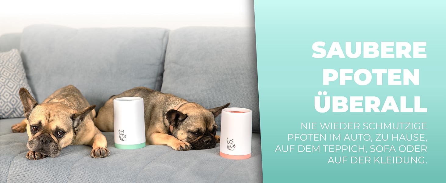 Очисник для лап тварин Maggie & Cooper (розмір S, колір: рожевий) | чисті лапки | з мікрофібровим рушником | 2 розміри | придатний для миття в посудомийній машині | м'які щітки