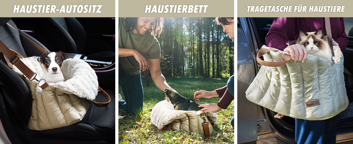 Автомобільне крісло, переноска та ліжко для маленьких собак ClevaHome – Крісло для собак до 4,5 кг, переноска для дому та вулиці