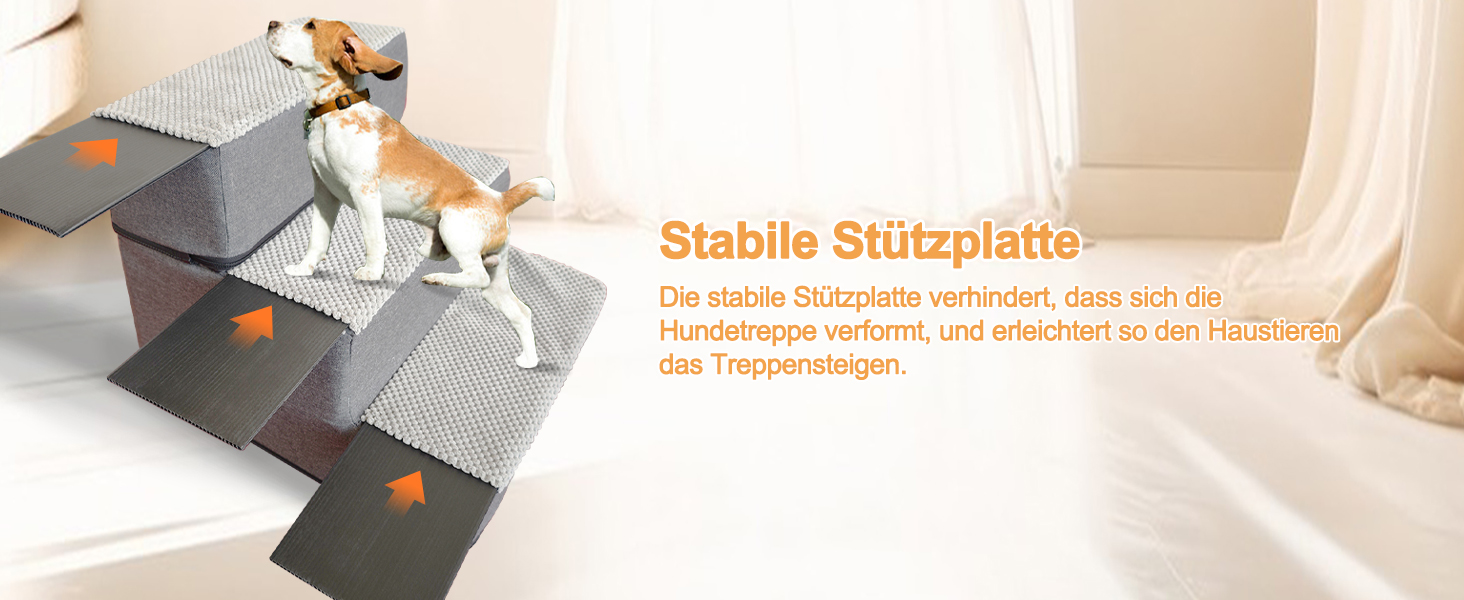 Сходинки для собак та котів Galatée - 4 сходинки, неслизькі, для високих ліжок та диванів, знімний, пральний чохол