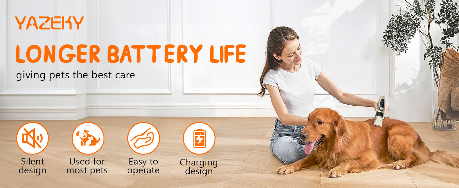 Професійний триммер для собак та котів YAZ EKY Leise - електрична машинка для стрижки з 4 насадками, для густого, кучерявого та довгого волосся