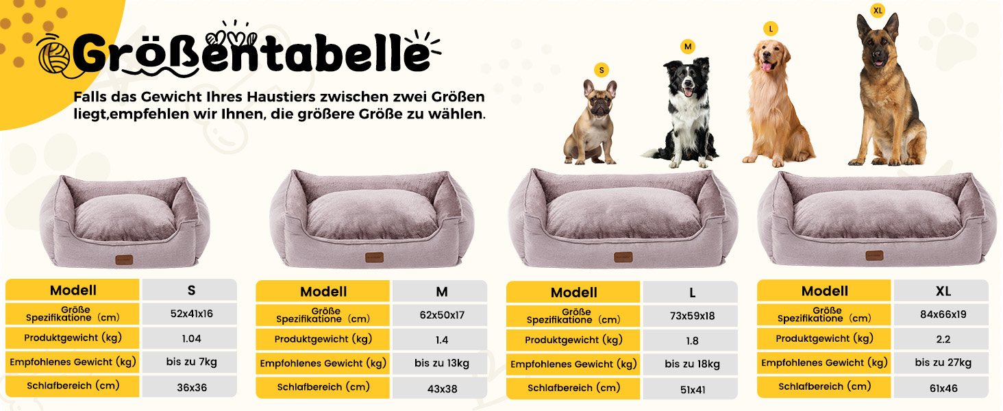 Ортопедичне ліжко для собак, маленьких та середніх порід, 52x41x16 см, м'яке та зручне, кошик для собак з високим бортиком, знімний та пральний чохол, неслизьке, для дому/автомобіля (Хакі, S)