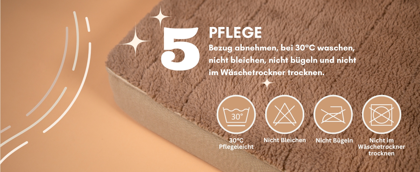 Килимок для собак середніх порід 100x65x9 см, м'який, миючий, бежевий