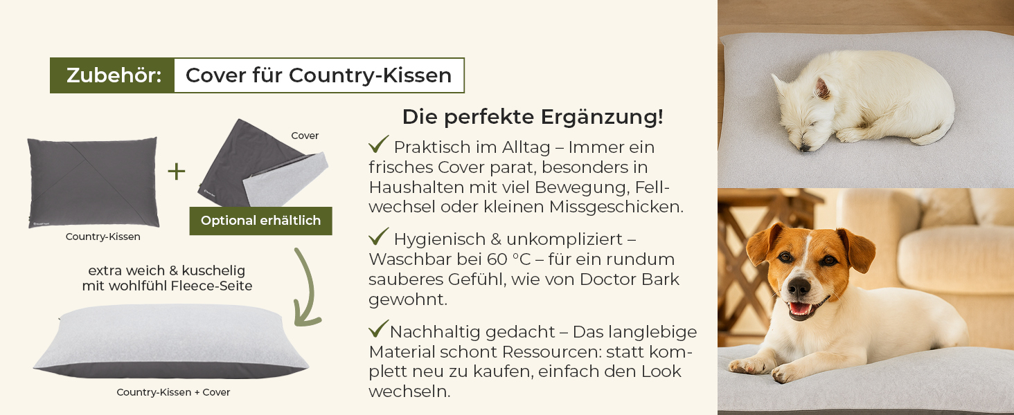 М'яке ліжко для собак великих порід Doctor Bark GreenLabel - зручне, миється, зелене (L)