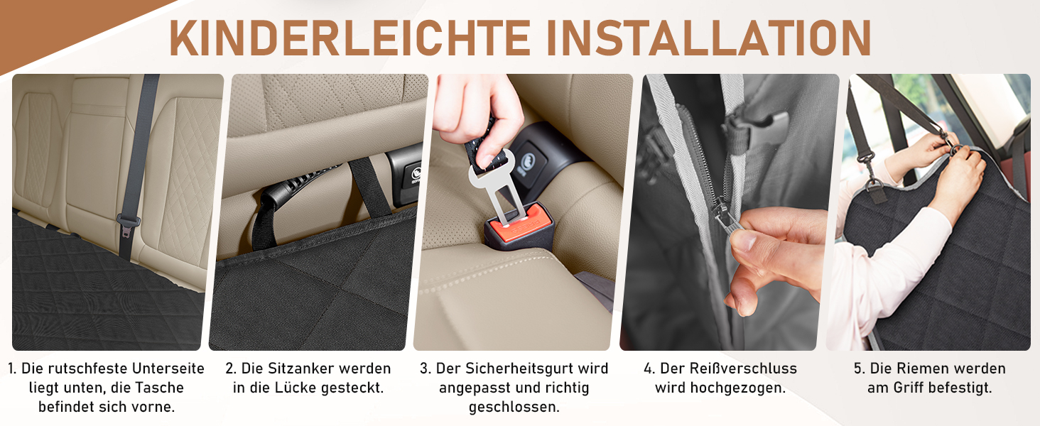 Накладка на сидіння автомобіля Looxmeer для собак, водовідштовхувальна та стійка до подряпин, універсальна, з захистом боків та оглядовим вікном, 137 x 147 см, сіра