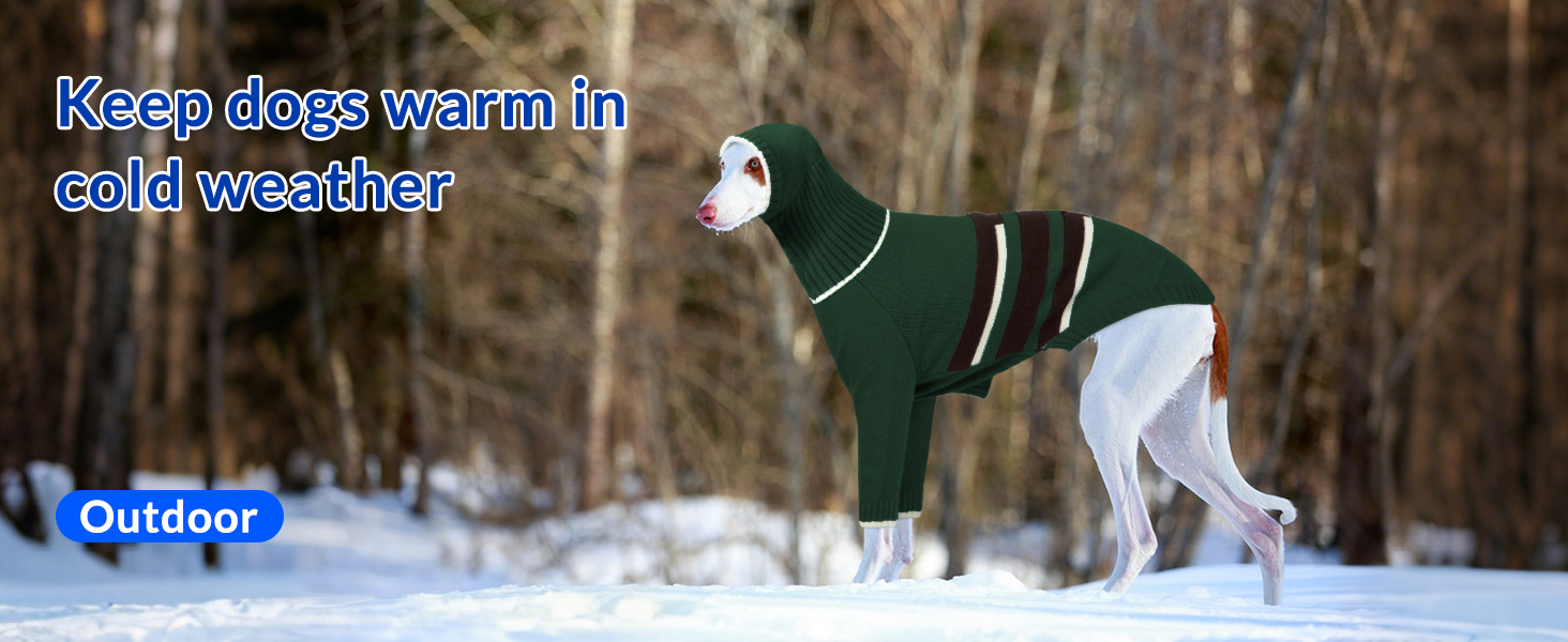 Зимний пуловер для породистих собак (Грейхаунд, Лурчер) - теплий, м'який, армійного кольору (M)