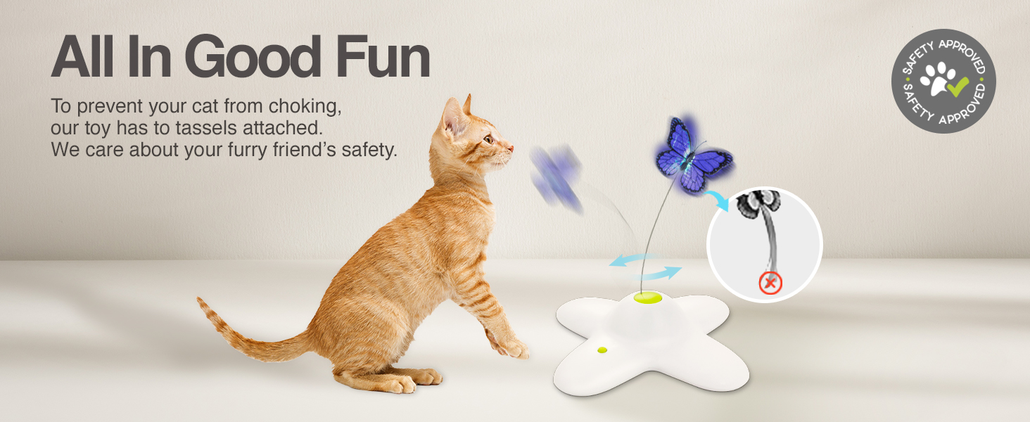 Інтерактивна іграшка для котів ALL FOR PAWS 3 в 1: метелик, м'ячики, випадкові пір'я. Автоматичний спінер для дому. Новинка