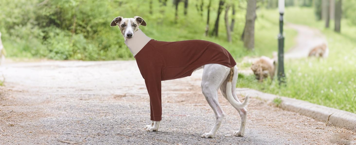 Теплий пуловер для віндхундів та віппотів (вайєт) з флісу, армійсько-зелений та коричневий кольори, розмір XL