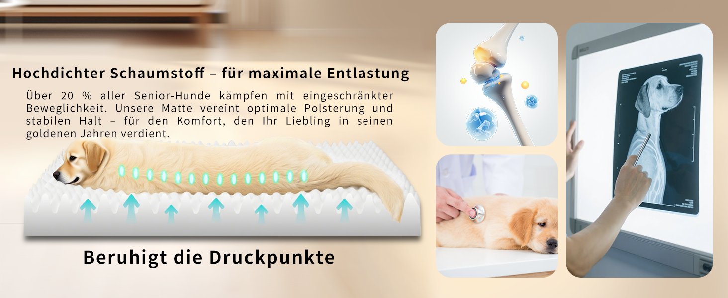 Ортопедичне ліжко для собак з ефектом пам'яті XXL, вологостійке, з неслизьким покриттям для вулиці. Знімний, пральний чохол. Ідеально для великих собак, лабрадорів та бульдогів