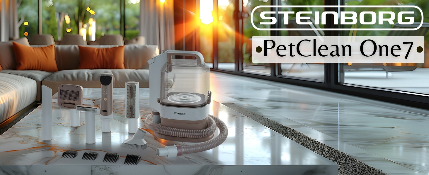 Машина для стрижки шерсті тварин Steinborg® з пилососом 13.500 Pa, професійний набір для догляду за собаками та котами