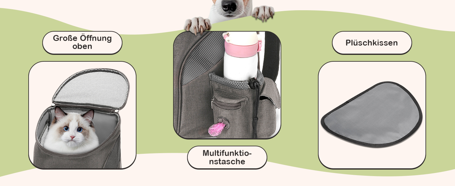 Рюкзак для котів та маленьких собак ALLSOPETS, переноска для тварин з прозорою верхньою частиною, складний, для подорожей (Світло-блакитний, S)