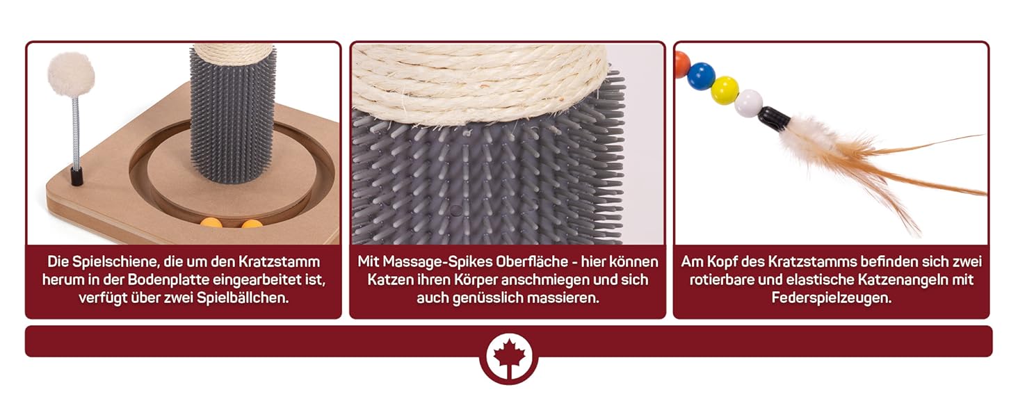 Котячий стовпчик Lilly - інтерактивне котяче іграшкове обладнання для самостійних занять | 78 см | 33 x 33 x 80 см