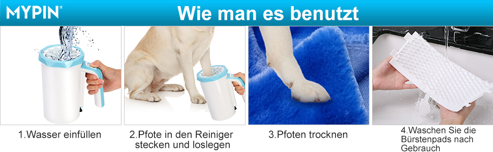 Автоматичний мийка лап для собак MYPIN, 7.4V, портативна, для великих собак та котів (блакитний)