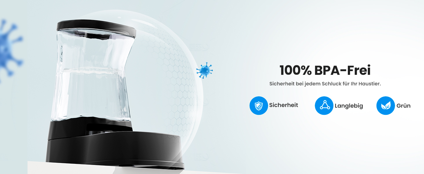 Автоматичний диспенсер води для котів та собак Gardner, 3.85L, без струму, BPA Free, гравітаційний, для середніх/великих тварин (чорний)