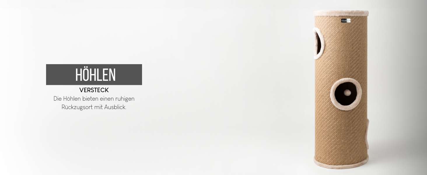 Котячий когтетоп Lionto з сизалю з іграшковим м'ячиком та плюшевим обідком, висота 50 см. Стабільний когтетоп для кошенят та дорослих котів, ідеальний догляд за кігтями та розваги, багато місць для хованнів, діаметр 36 см, висота 50 см (джут, висота 70 см)