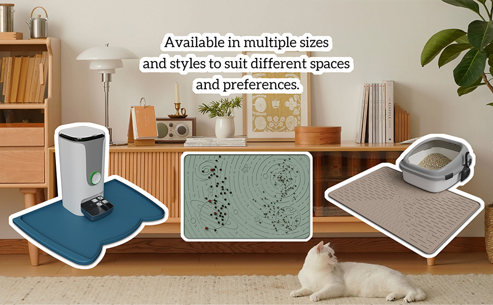 Килимок для котячого туалету OHMO, 80x60 см, преміум-силікон, великий, вологостійкий, без BPA, легко миється, світло-зелений