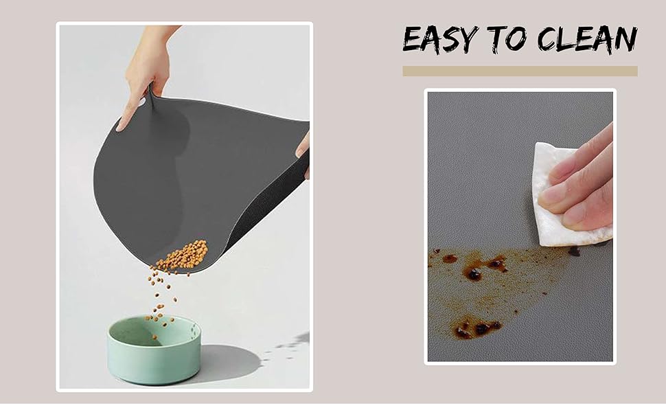 Підкладка під миску для собак GIBZ, силіконова, водовідштовхувальна, 50x80 см, сіра