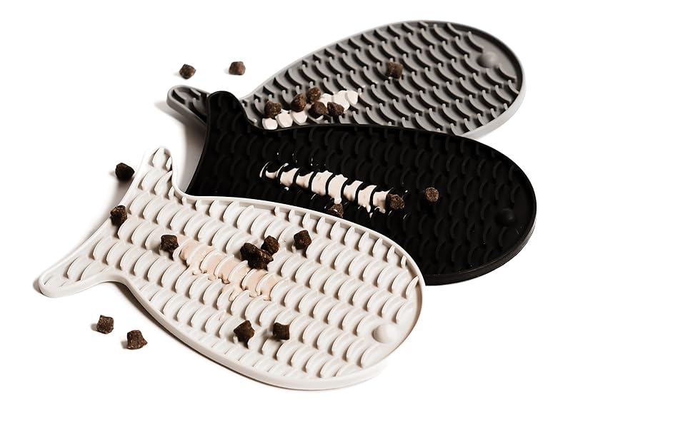 Набір Schleckmatten для котів Minty&Marla® | Льо́лкі-маті для котів | Повільний годівник для котів | Силіконова льолкі-маті для котів | Набір бежевого кольору